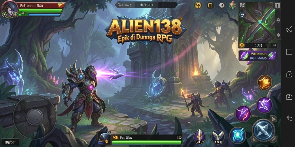 Tangkapan layar permainan ALIEN138 menampilkan strategi pertempuran RPG yang menarik.