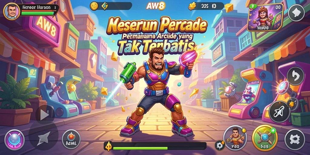 Tampilan gameplay AW8 dengan aksi menegangkan dan penuh warna.