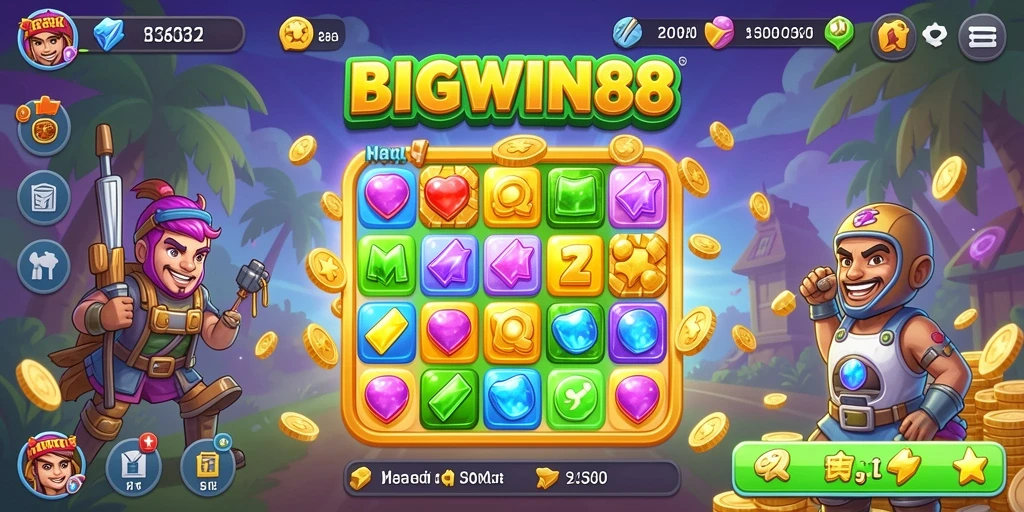 Tampilan permainan <strong>BIGWIN88</strong> dengan gameplay Match-3 yang menarik.