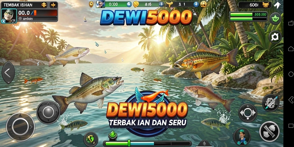 Tampilan gameplay Tembak Ikan yang seru dan menantang dalam DEWI5000.