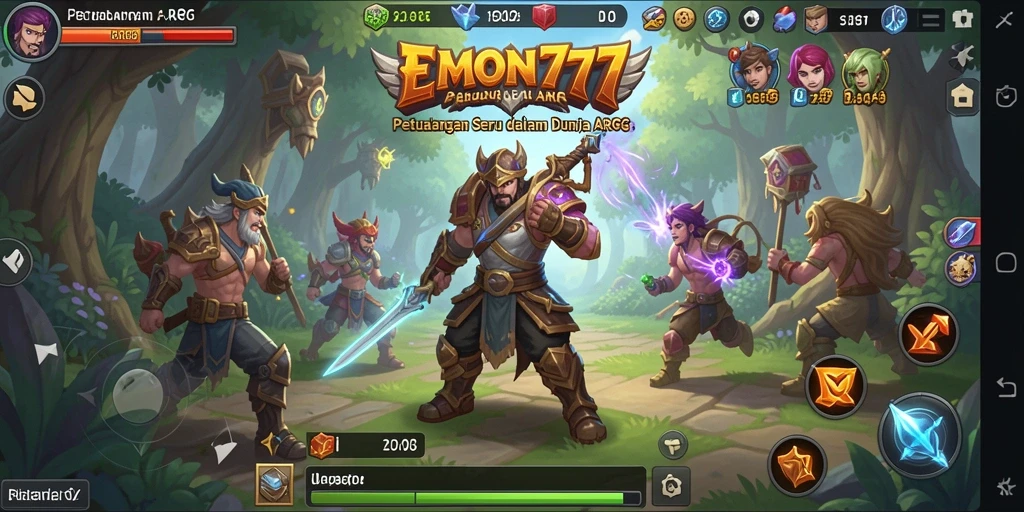 Screenshot gameplay EMON777 menunjukkan aksi seru dalam pertarungan ARPG.