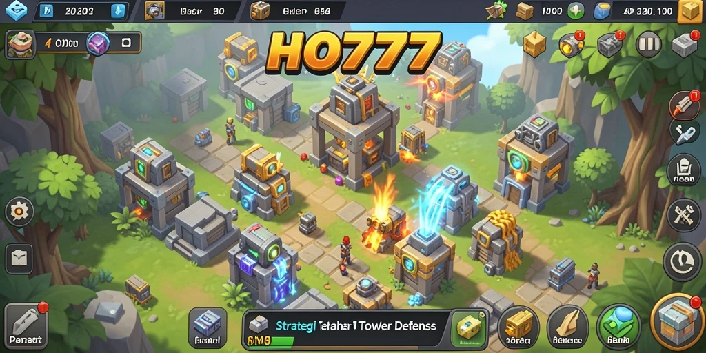 Tangkapan layar dari gameplay menegangkan di HO777 Tower Defense.