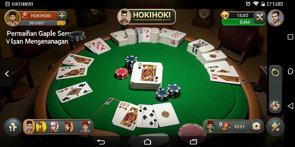 Tampilan gameplay HOKIHOKI menampilkan momen seru permainan Gaple.