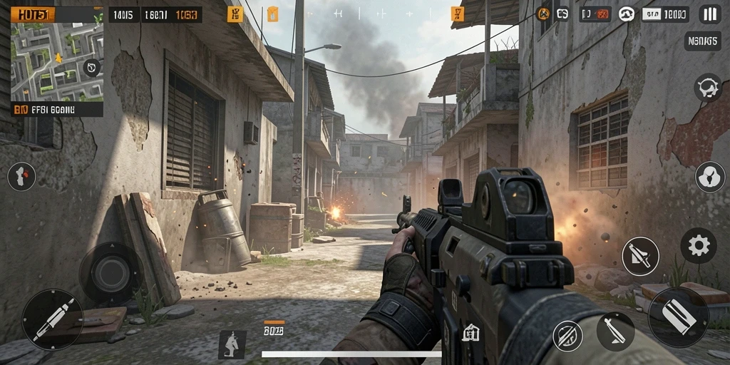 Tangkapan layar HOT51 menampilkan aksi gameplay FPS yang seru dan mendebarkan.