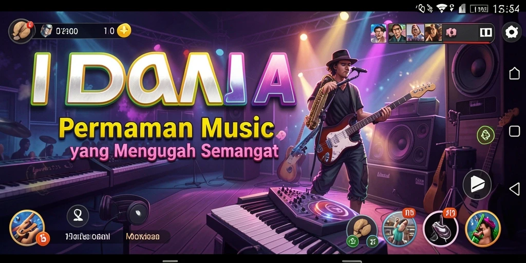 Tampilan permainan INDAAA yang menampilkan gameplay musik yang seru.