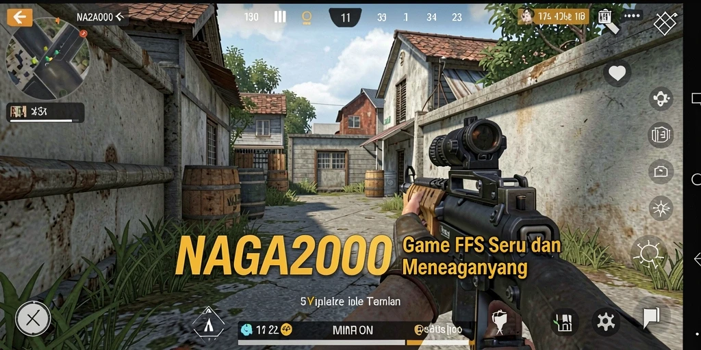 Tangkapan layar gameplay NAGA2000 yang menegangkan.