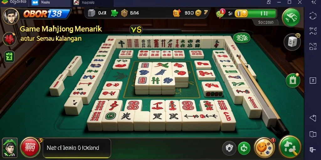 Tampilan gameplay <strong>OBOR138</strong> yang memukau dalam game Mahjong.