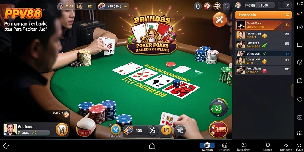 Tampilan gameplay poker yang seru dan mendebarkan di PPV88.