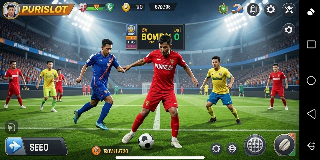 Gameplay seru dari PURISLOT yang menampilkan aksi olahraga.