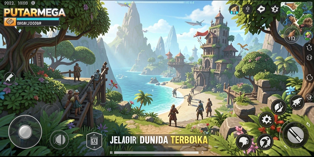 Screenshot gameplay PUTARMEGA yang menakjubkan di dunia terbuka.