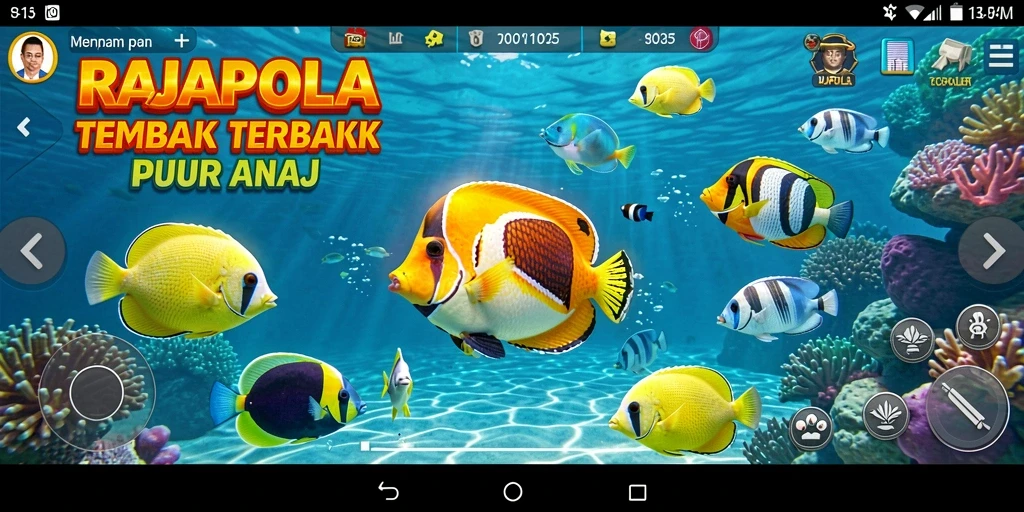 Screenshot gameplay RAJAPOLA menampilkan aksi menembak ikan yang mendebarkan.