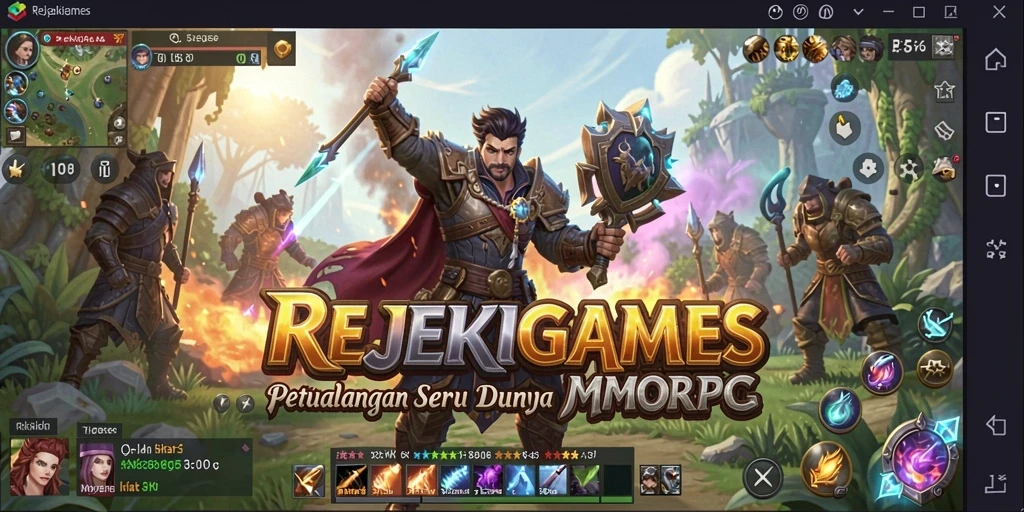 Screenshot gameplay REJEKIGAMES menunjukkan petualangan seru dalam MMORPG.