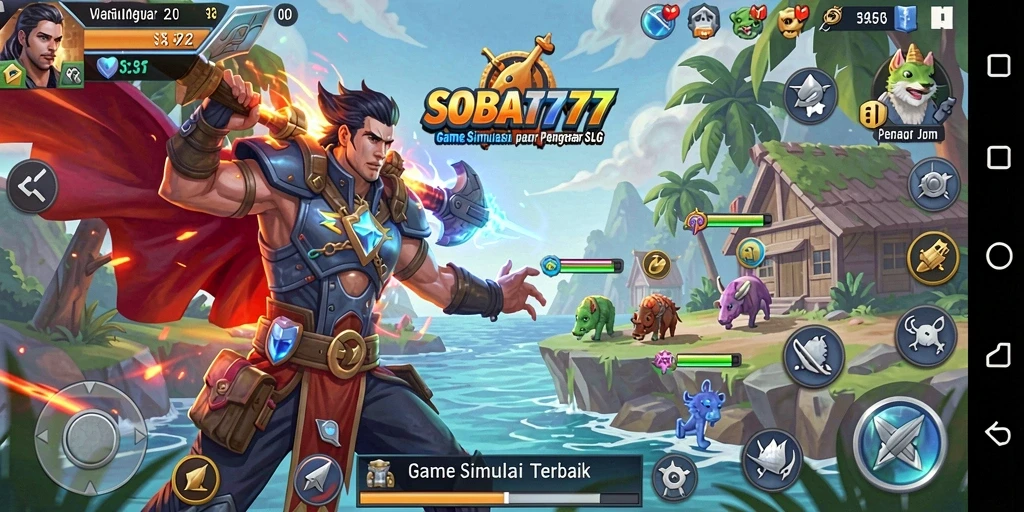 Screenshot gameplay SOBAT777 dengan aksi seru dalam membangun kerajaan.