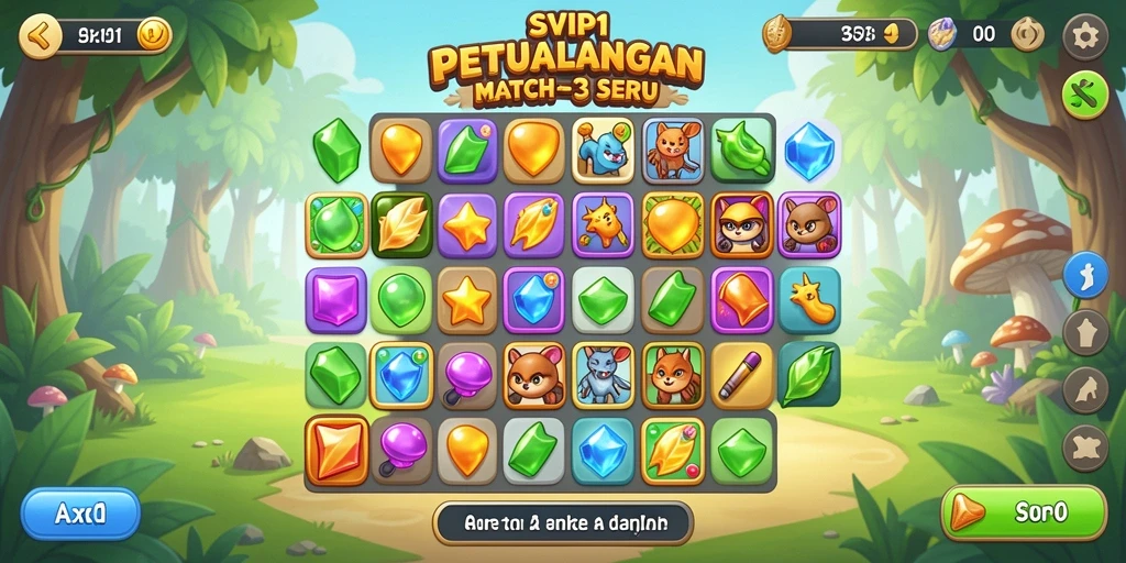 Screenshot gameplay SVIP1 yang menampilkan aksi Match-3 seru.