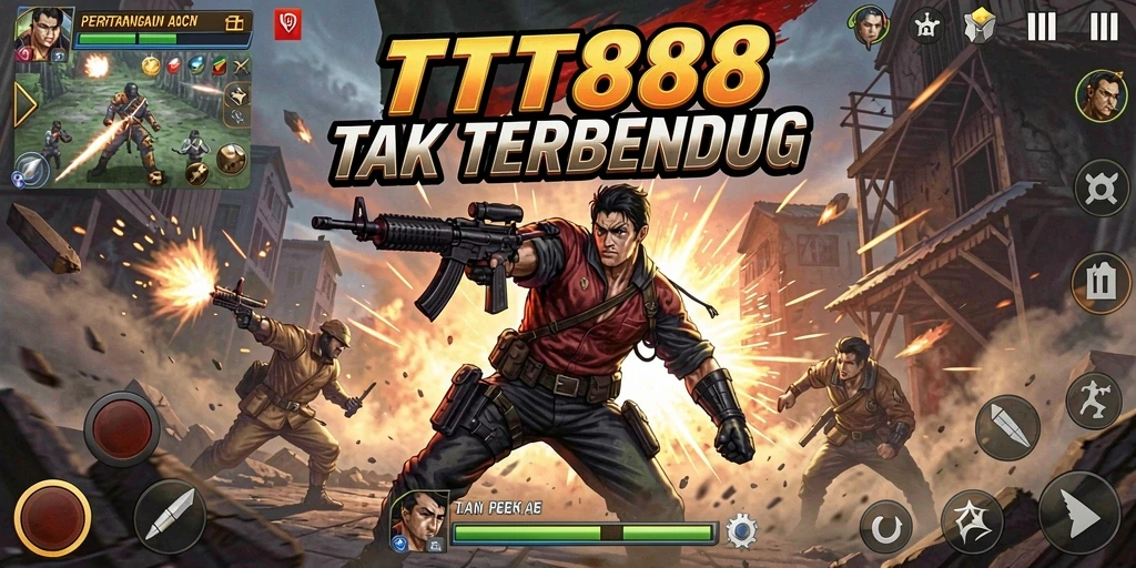 Screenshot utama TTT888 menampilkan pertarungan aksi yang seru dan mendebarkan.
